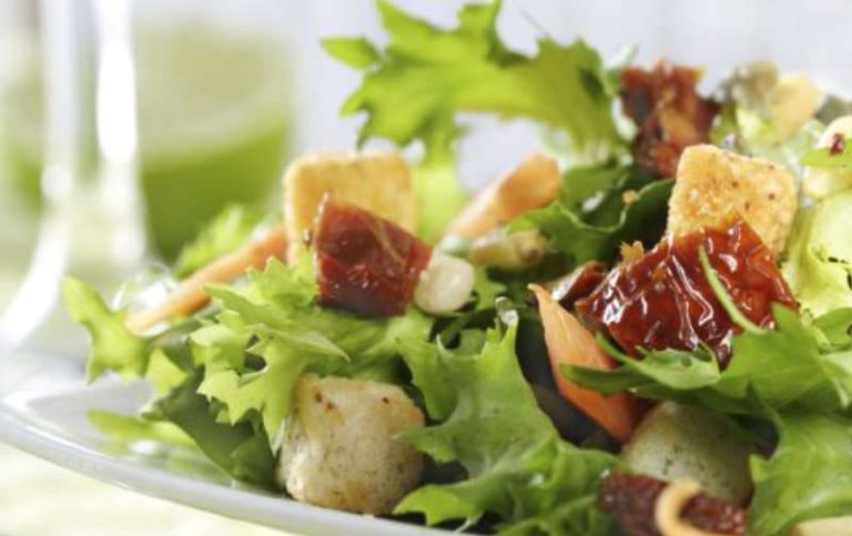 Teller mit frischem europäischem Salat von Al-Layal Catering, ideal für vegetarisches Catering in Berlin.