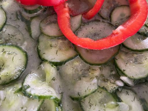 Veganes Catering Berlin mit Gurkensalat.