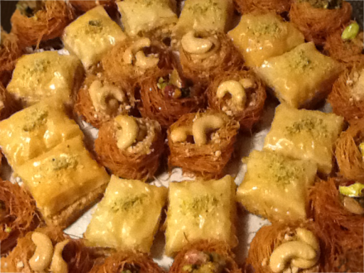 Arabische Desserts-Catering mit Baklava.