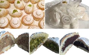 Süße Mamuhl-Kekse in transparenten Gastgeschenkbeuteln von Al-Layal Catering.