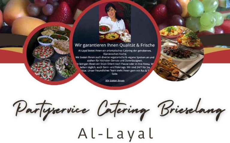 Catering-Tisch mit orientalischen und europäischen Speisen für den Schulanfang 2025.